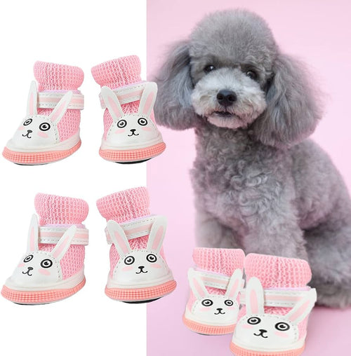 Pink Mesh Dog Shoes for Small Dogs