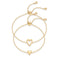 Veyro 14K Gold Plated Adjustable Matching Bracelets for Women – Heart Charm and BFF Friendship Styles