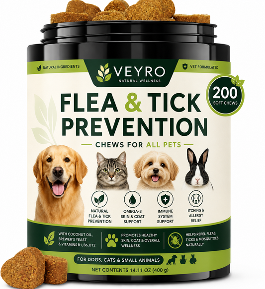 Flea and Tick Prevention Allergy Chews for All Pets By Veyro®
