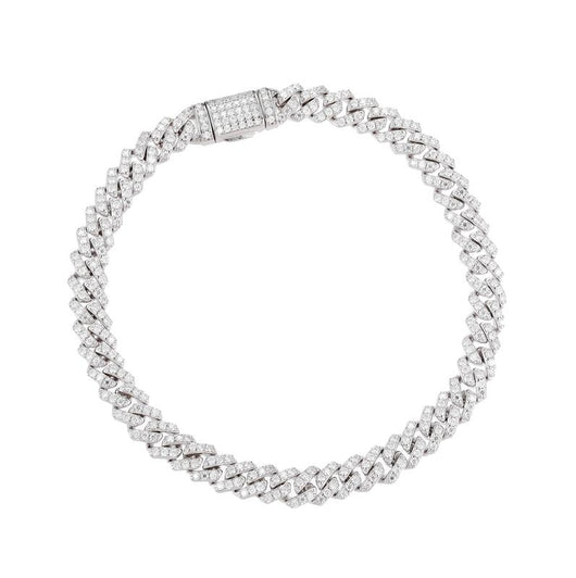 Veyro D VVS Synthetic Moissanite S925 Sterling Silver Cuban Chain Bracelet