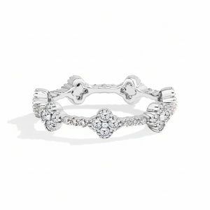 Veyro Eternity D VVS1 Color Synthetic Round Moissanite Rings