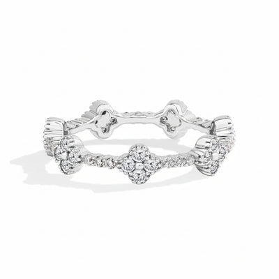 Veyro Eternity D VVS1 Color Synthetic Round Moissanite Rings