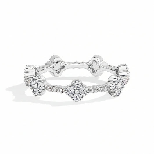 Veyro Eternity D VVS1 Color Synthetic Round Moissanite Rings