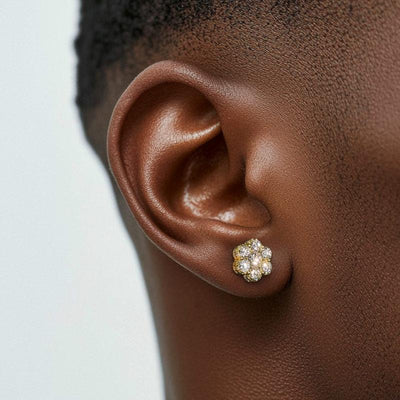 Veyro Moissanite Cluster Flower Stud Earrings VVS D Color Full Synthetic Moissanite Earrings Jewelry