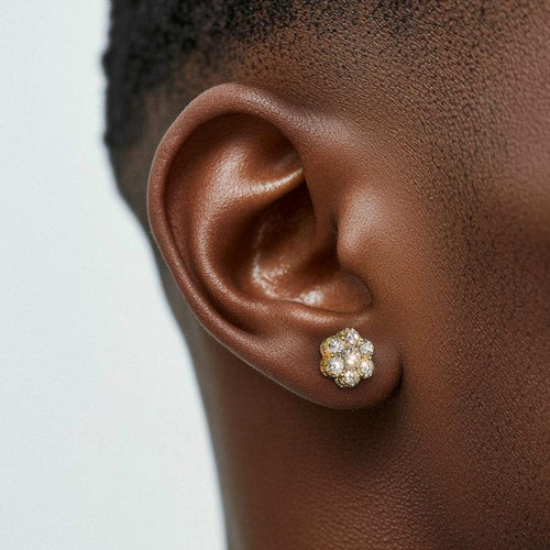 Veyro Moissanite Cluster Flower Stud Earrings VVS D Color Full Synthetic Moissanite Earrings Jewelry